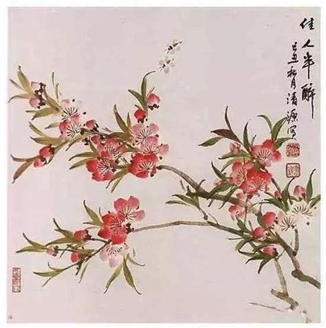 桃花画法|国画桃花画法详解，从用笔到调色，满满的干货！,艺术,绘画,好看。